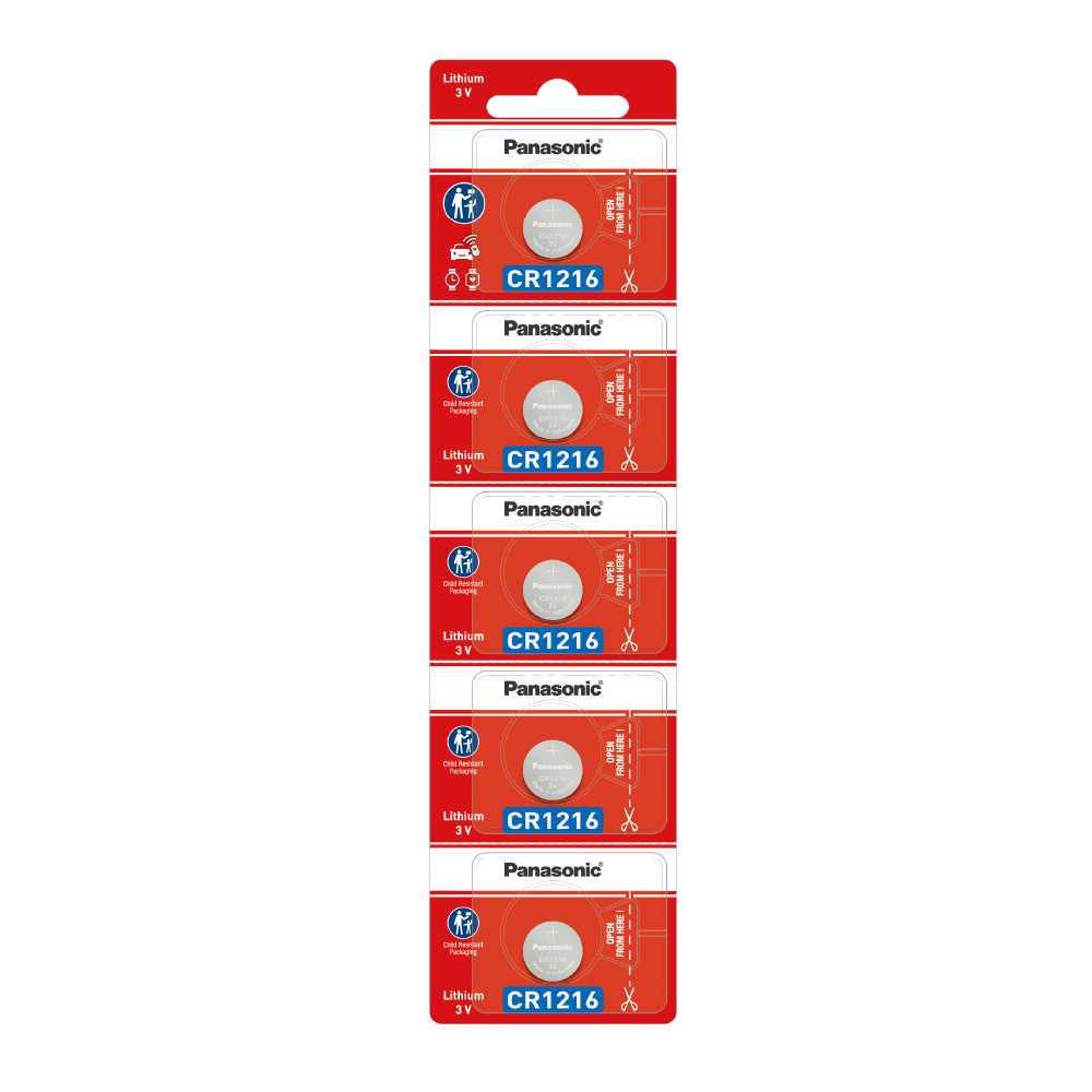 Pilas CR1216 Panasonic 5 pilas - Litio 3V
