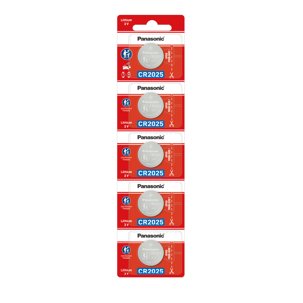 Pila CR2025 Panasonic 5 pilas - Litio 3V