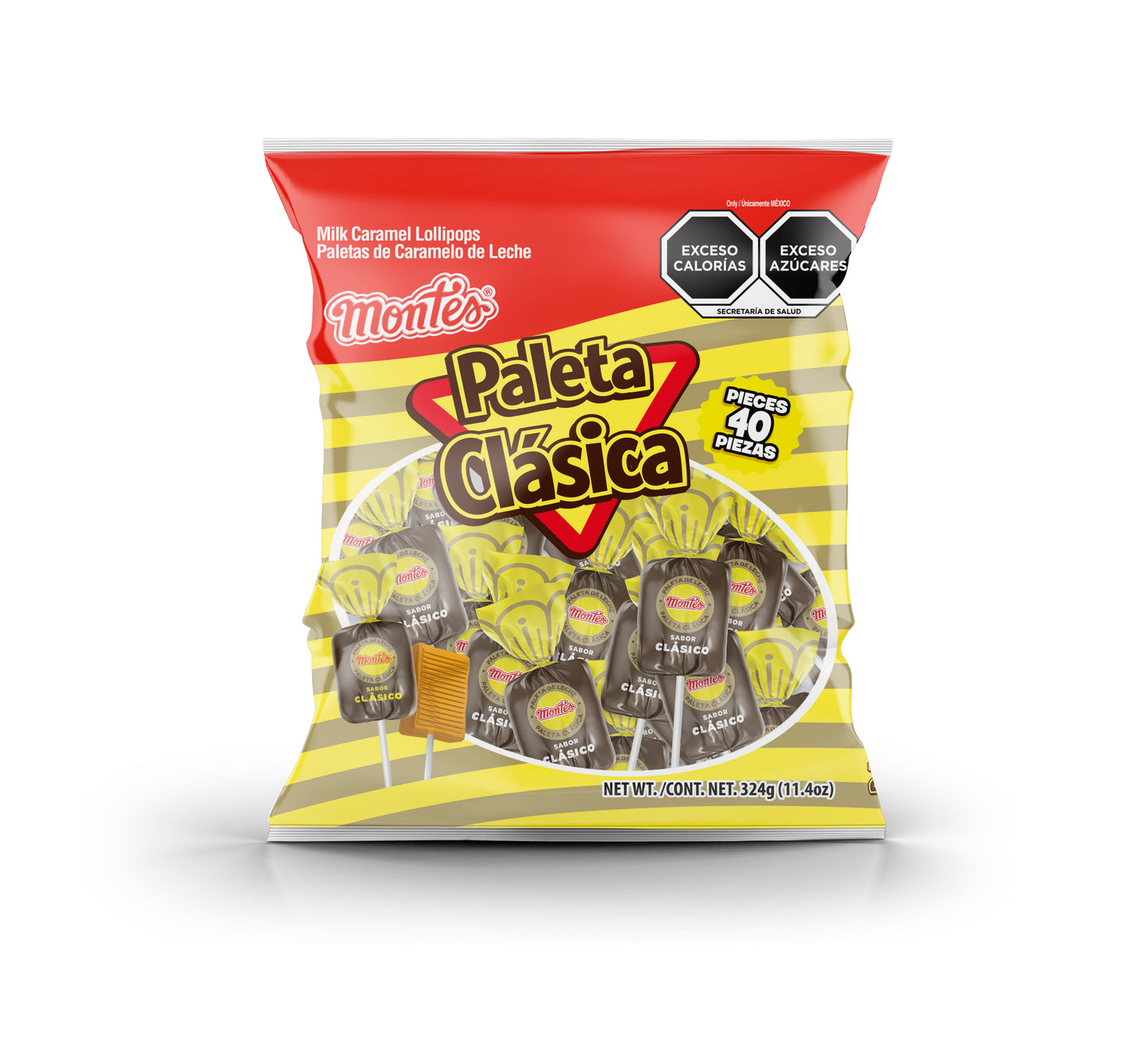 PALETA CLÁSICA CUADRADA 40 PZS DULCES MONTES