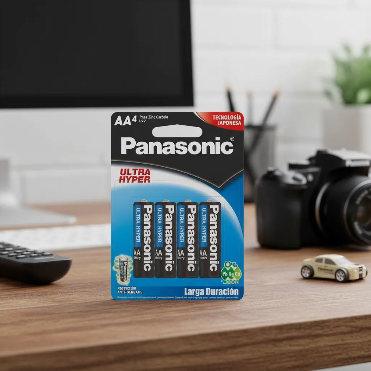Pilas Panasonic 4 AA Carbon Zinc Azul Ultra Hyper