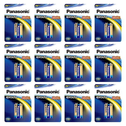 12 Pilas Panasonic Evolta 9V | Larga Duración y Alto Rendimiento