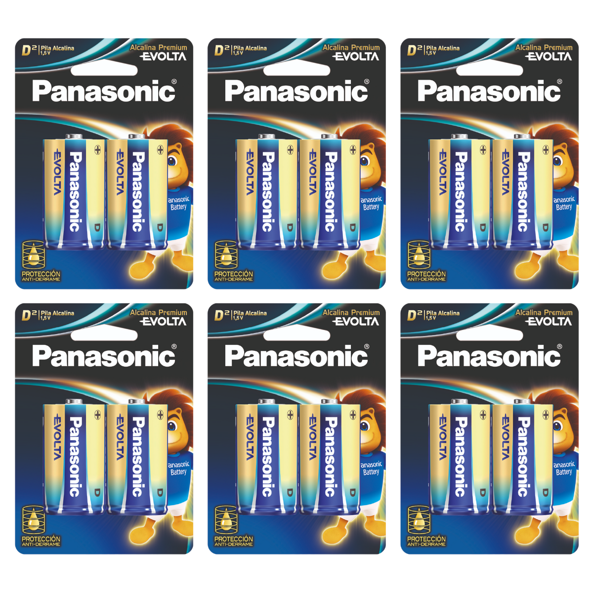 Pilas Panasonic Evolta D Alcalinas | 6 Blíster de 2 Piezas