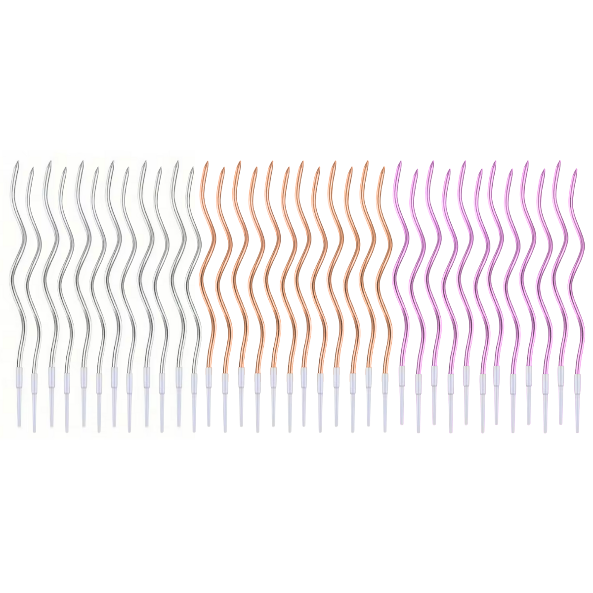 VELAS ESPIRAL METALICA C/12