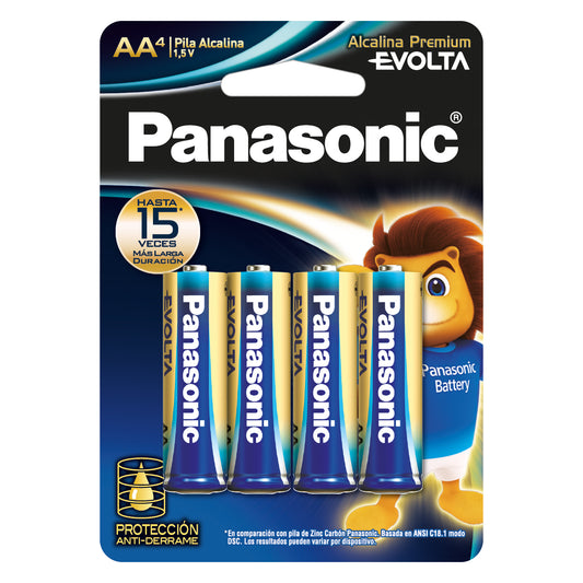 Pilas Panasonic Evolta AA 4 PZS Alcalinas | Larga Duración y Alto Rendimiento