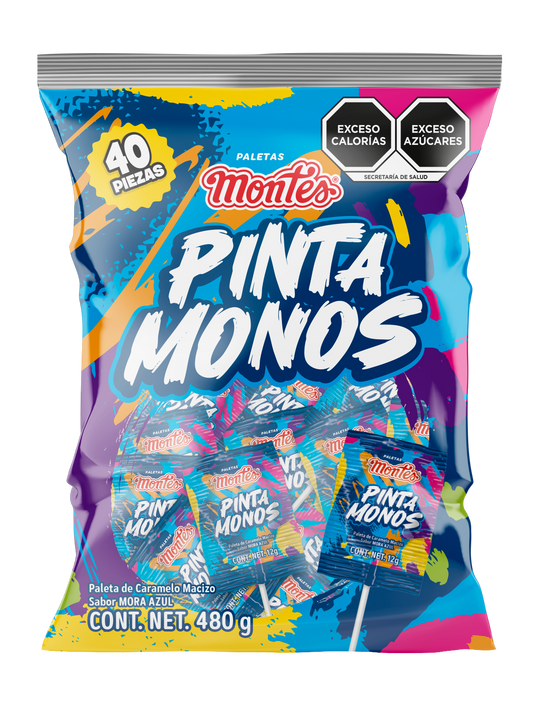 PALETA PINTA MONOS 40 PZS DULCES MONTES