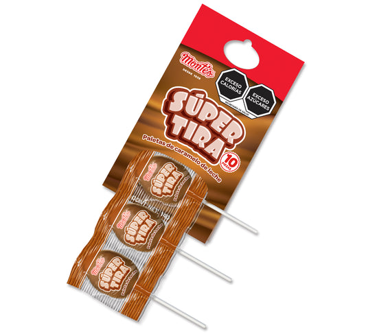 PALETA SUPER TIRA 10 PZS DULCES MONTES