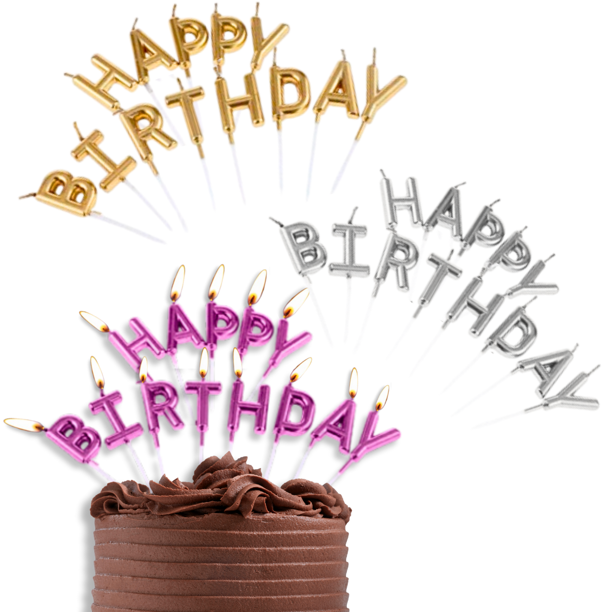 VELAS LETRAS HAPPY BIRTHDAY C/13