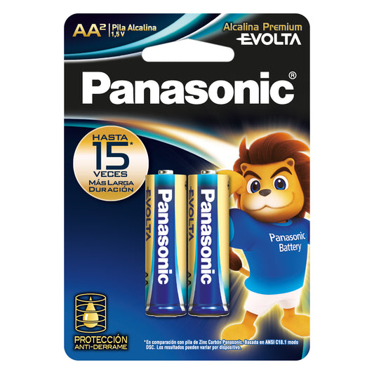 Pilas Panasonic Evolta AA Alcalinas con 2 Pilas